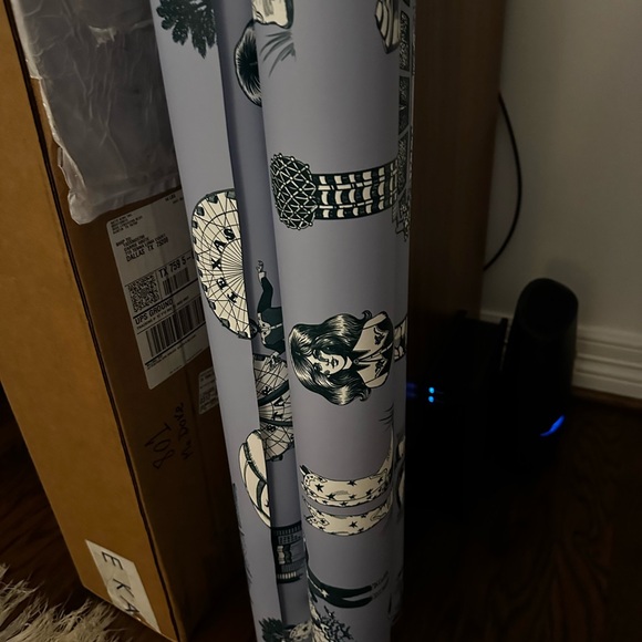 Katie Kime Dallas Toile Traditional Wallpaper Blue Pine 4 Partial DOUBLE ROLLS - Picture 4 of 12